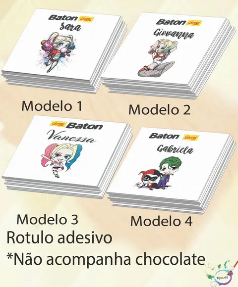 Rotulo de Baton-arlequina