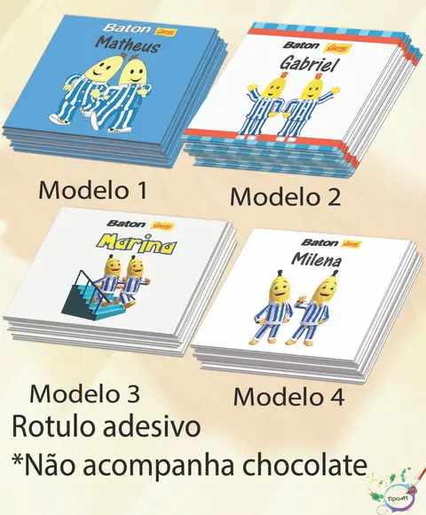 Rotulo de Baton-bananas de Pijama