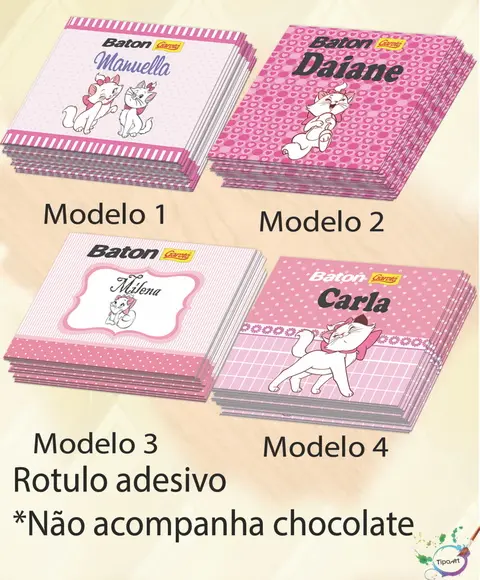 Rotulo de Baton-gatinha Marie