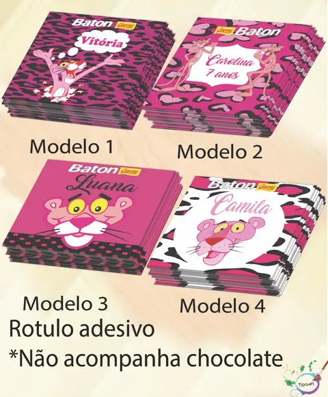 Rotulo de Baton-pantera Cor de Rosa