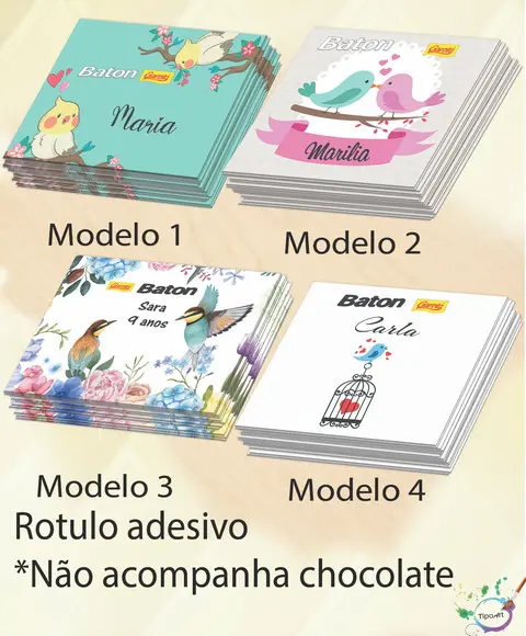 Rotulo de Baton-pássaros