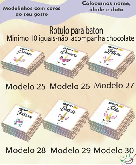 Rotulo de Baton-unicórnio