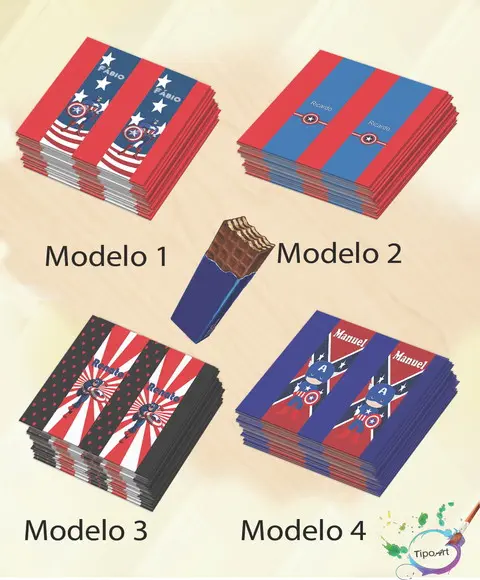 Rotulo de Chocolate-capitão America