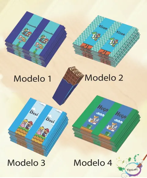 Rotulo de Chocolate-mario Bros