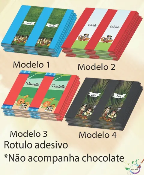 Rotulo de Chocolate-mickey Safari