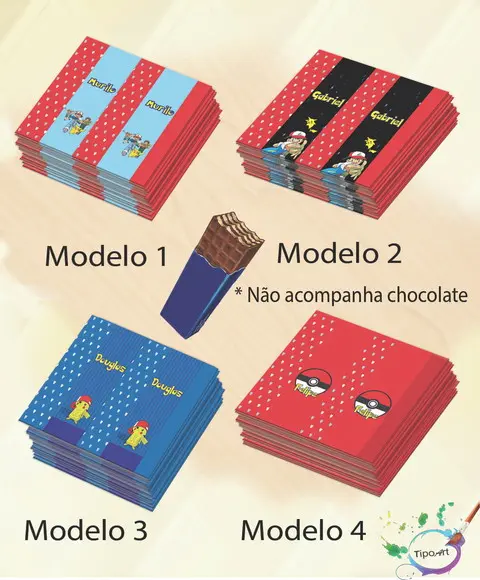 Rotulo de Chocolate-pokemon