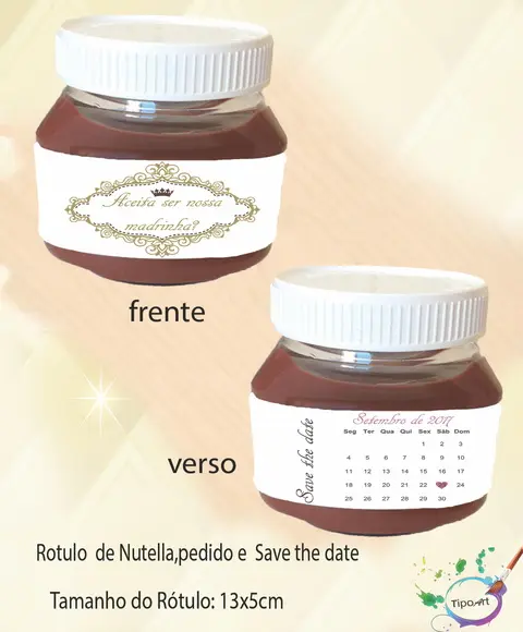 Rotulo de Nutella- pedido save the date