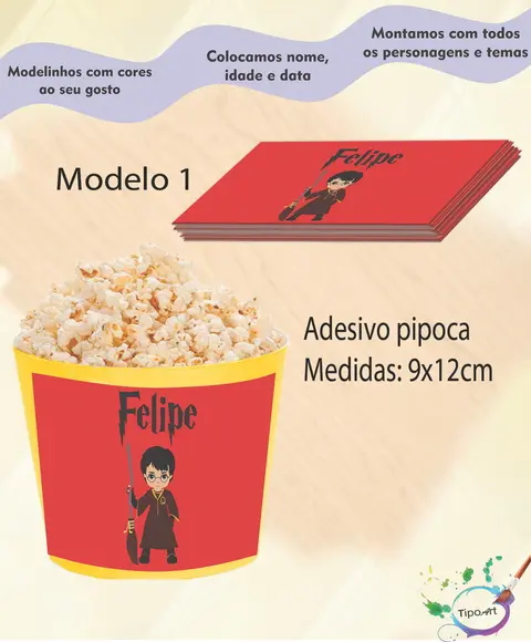 Rótulo p/ Balde Pipoca-harry Potter-1