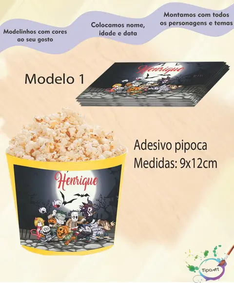 Rótulo p/ Balde de Pipoca-halloween#2