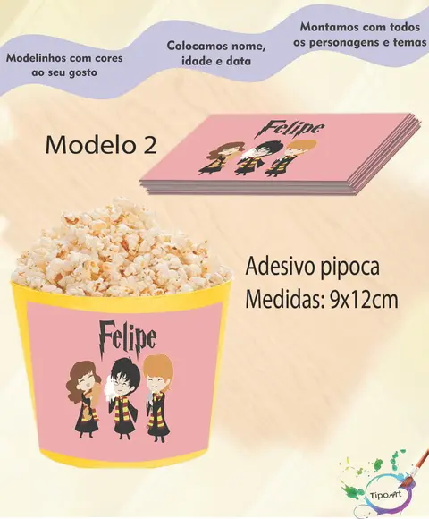 Rótulo p/ Balde Pipoca-harry Potter-1