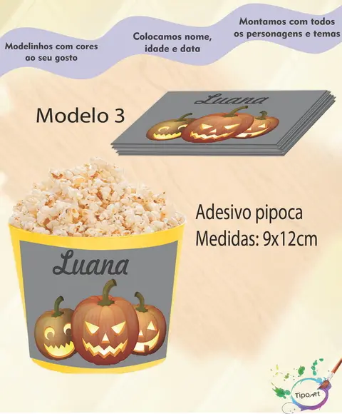 Rótulo p/ Balde de Pipoca-halloween#2