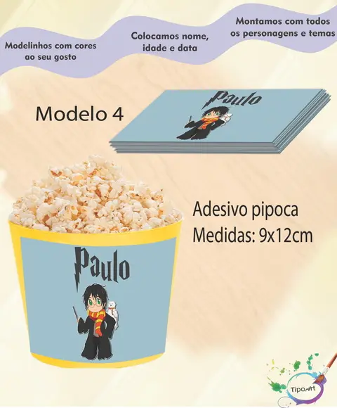 Rótulo p/ Balde Pipoca-harry Potter-1