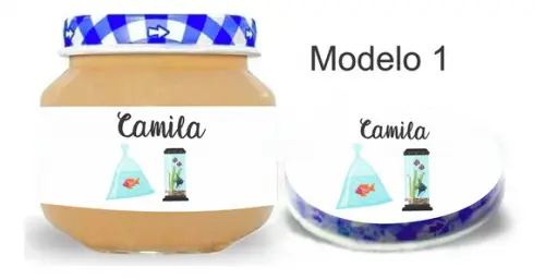 Rótulo Papinha + Adesivo Tampa -aquário