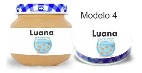 Rótulo Papinha + Adesivo Tampa -aquário
