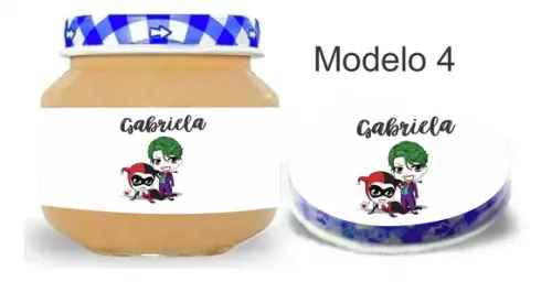 Rótulo Papinha + Adesivo Tampa -arlequina