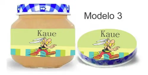 Rótulo Papinha + Adesivo Tampa -asterix
