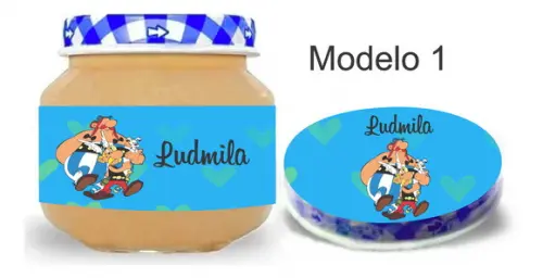 Rótulo Papinha + Adesivo Tampa -asterix