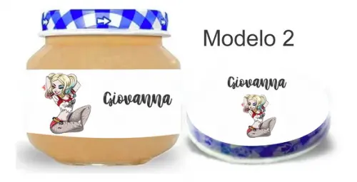 Rótulo Papinha + Adesivo Tampa -arlequina