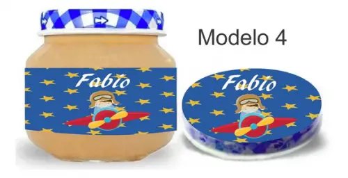 Rótulo Papinha + Adesivo Tampa -aviador