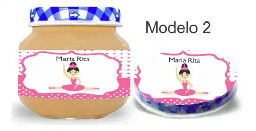 Rótulo Papinha + Adesivo Tampa -bailarina