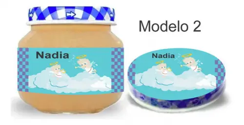 Rótulo Papinha + Adesivo Tampa -batizado