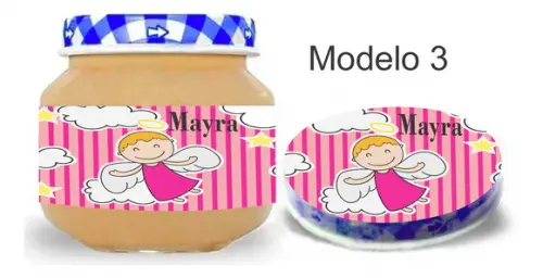Rótulo Papinha + Adesivo Tampa -batizado