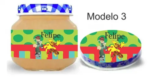 Rótulo Papinha + Adesivo Tampa -ben 10