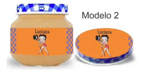 Rótulo Papinha + Adesivo Tampa -betty Boop