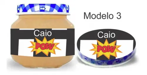 Rótulo Papinha + Adesivo Tampa -bomba