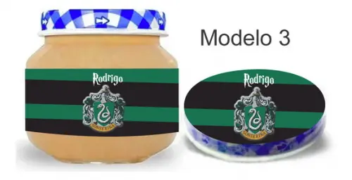 Rótulo Papinha + Adesivo Tampa -brasões Hogwarts