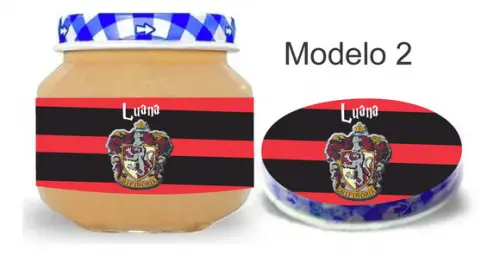 Rótulo Papinha + Adesivo Tampa -brasões Hogwarts