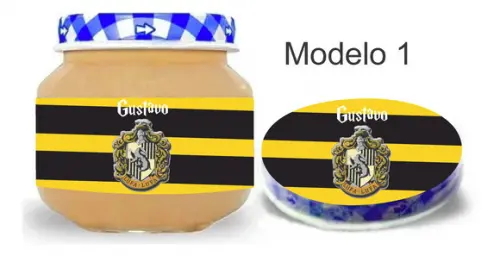 Rótulo Papinha + Adesivo Tampa -brasões Hogwarts