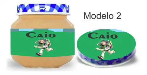 Rótulo Papinha + Adesivo Tampa -buzz Lightyear