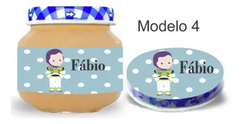 Rótulo Papinha + Adesivo Tampa -buzz Lightyear