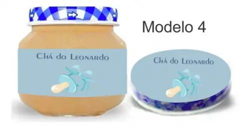 Rótulo Papinha + Adesivo Tampa -chá de Bebê