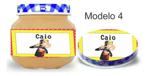 Rótulo Papinha + Adesivo Tampa -chaves