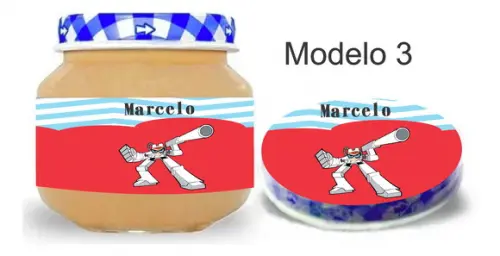 Rótulo Papinha + Adesivo Tampa -dexter