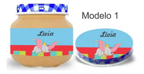 Rótulo Papinha + Adesivo Tampa -dumbo