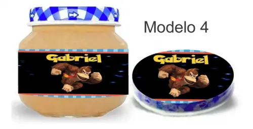 Rótulo Papinha + Adesivo Tampa -donkey Kong