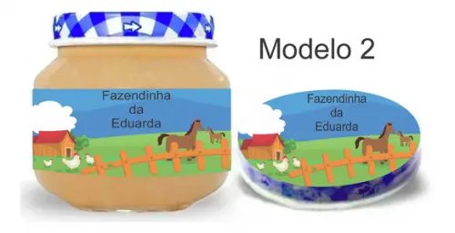 Rótulo Papinha + Adesivo Tampa -fazendinha