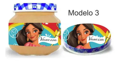 Rótulo Papinha + Adesivo Tampa -elena de Avalor