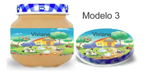 Rótulo Papinha + Adesivo Tampa -fazendinha
