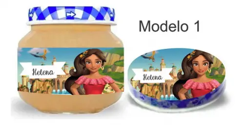 Rótulo Papinha + Adesivo Tampa -elena de Avalor