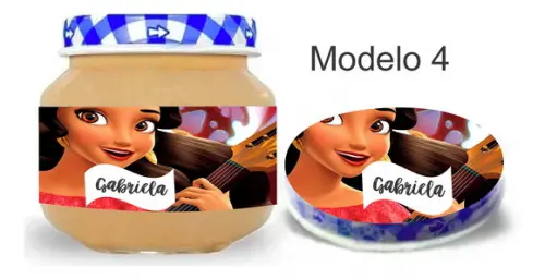 Rótulo Papinha + Adesivo Tampa -elena de Avalor