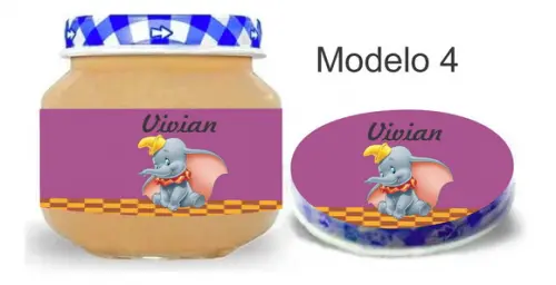 Rótulo Papinha + Adesivo Tampa -dumbo