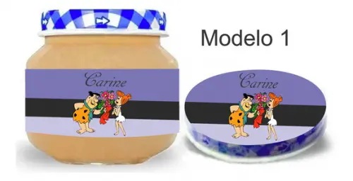 Rótulo Papinha + Adesivo Tampa -fred Flintstone