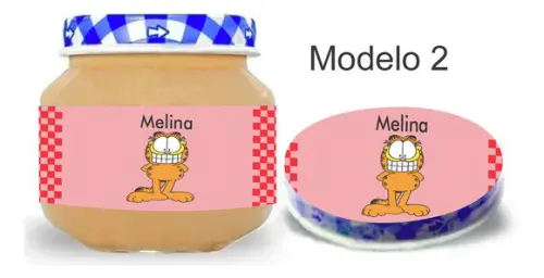 Rótulo Papinha + Adesivo Tampa -garfield