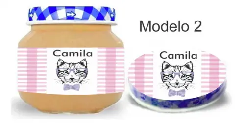 Rótulo Papinha + Adesivo Tampa -gatinho