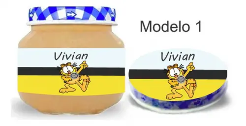Rótulo Papinha + Adesivo Tampa -garfield