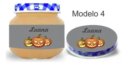 Rótulo Papinha + Adesivo Tampa -halloween#2